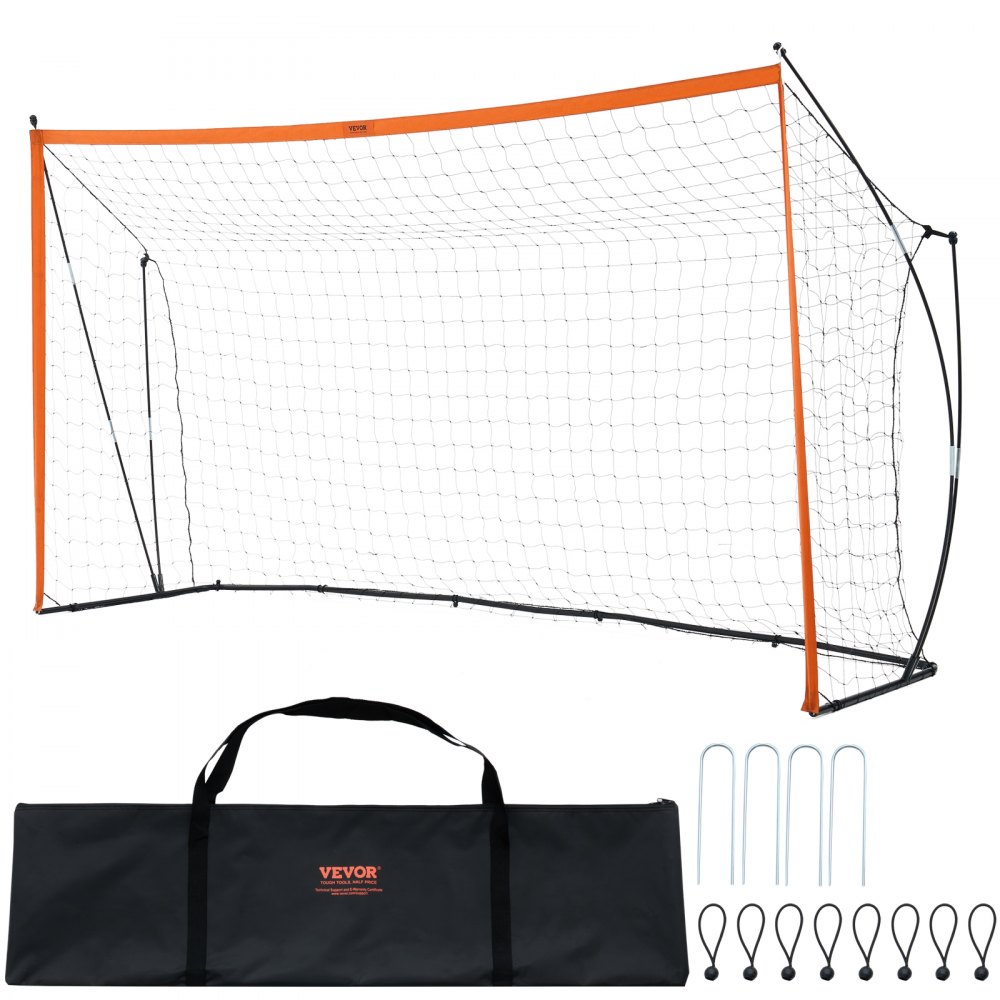 12x6 ft Portable Soccer Goal Kids Soccer Net Carry Bag Backyard Training Orange