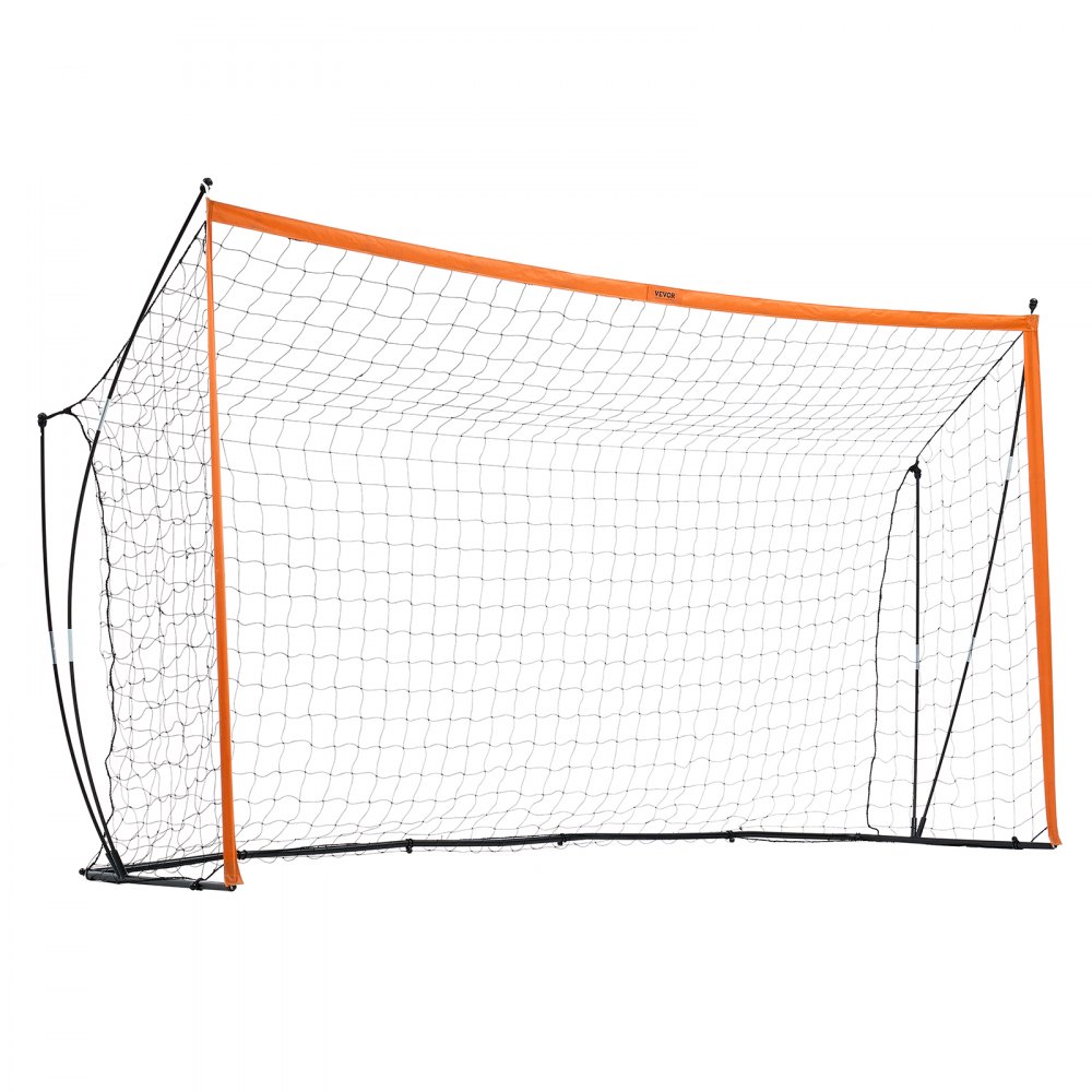 VEVOR Portable Soccer Goal, 12x6 ft Adults Kids Backyard Soccer Net, Large Practice Soccer Net, Steel Fiberglass Structure Training Goal Set, All-Weather Outdoor Soccer Goals with Carry Bag, Orange
