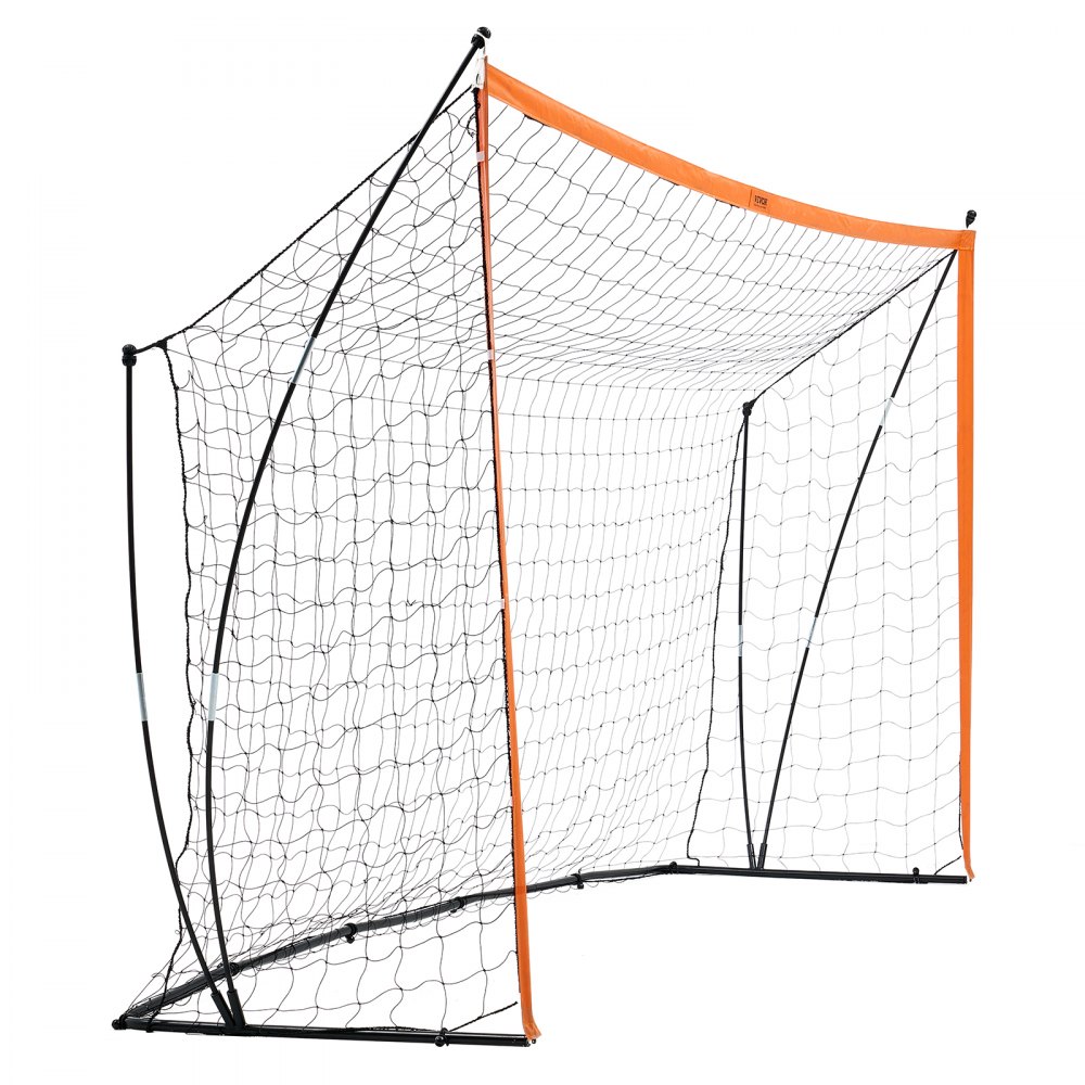 VEVOR Portable Soccer Goal, 12x6 ft Adults Kids Backyard Soccer Net, Large Practice Soccer Net, Steel Fiberglass Structure Training Goal Set, All-Weather Outdoor Soccer Goals with Carry Bag, Orange