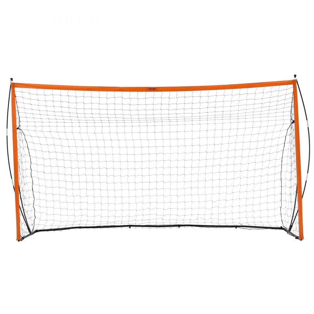 VEVOR Portable Soccer Goal, 12x6 ft Adults Kids Backyard Soccer Net, Large Practice Soccer Net, Steel Fiberglass Structure Training Goal Set, All-Weather Outdoor Soccer Goals with Carry Bag, Orange