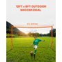 12x6 ft Portable Soccer Goal Kids Soccer Net Carry Bag Backyard Training Orange