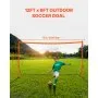 VEVOR Portable Soccer Goal, 12x6 ft Adults Kids Backyard Soccer Net, Large Practice Soccer Net, Steel Fiberglass Structure Training Goal Set, All-Weather Outdoor Soccer Goals with Carry Bag, Orange