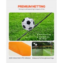 12x6 ft Portable Soccer Goal Kids Soccer Net Carry Bag Backyard Training Orange