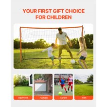 12x6 ft Portable Soccer Goal Kids Soccer Net Carry Bag Backyard Training Orange