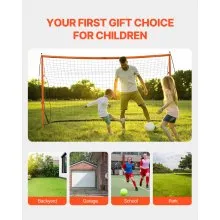 12x6 ft Portable Soccer Goal Kids Soccer Net Carry Bag Backyard Training Orange