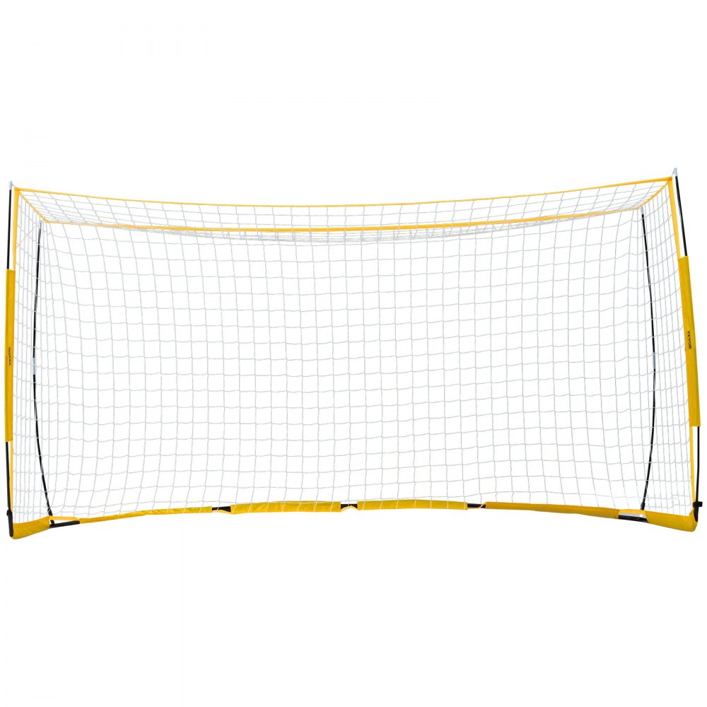 VEVOR Portable Soccer Goal, 12x6 ft Adults Kids Backyard Soccer Net, Large Practice Soccer Net, Steel Fiberglass Structure Training Goal Set, All-Weather Outdoor Soccer Goals with Carry Bag, Yellow