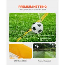 12x6 ft Portable Soccer Goal Kids Soccer Net Carry Bag Backyard Training Yellow