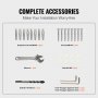 Pack complet d'accessoires pour rampe d'escalier extérieur VEVOR pour une installation facile.