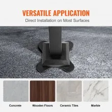 VEVOR Outdoor Stair Railing, Fits for 1-4 Steps Transitional Wrought Iron Handrail, Adjustable Exterior Stair Railing, Handrails for Concrete Steps with Installation Kit, Matte Black Outdoor Handrail
