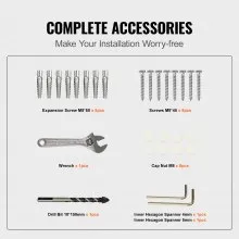 VEVOR Outdoor Stair Railing, Fits for 1-4 Steps Transitional Wrought Iron Handrail, Adjustable Exterior Stair Railing, Handrails for Concrete Steps with Installation Kit, Matte Black Outdoor Handrail
