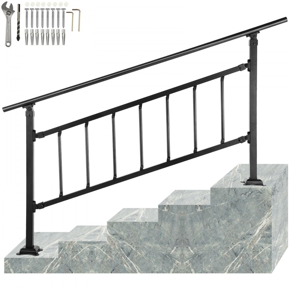 VEVOR Outdoor Stair Railing, Fits for 1-5 Steps Transitional