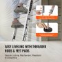 VEVOR Ladder Levler, 23.4 inch Steel 550lbs Load Ladder Leveling Tool, Pitch Hopper, Stair Ladder Stabilizer with Storage, Easy to Use for All Surfaces,Extension Ladder Accessories for Uneven Ground