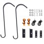 VEVOR Ladder Roof Hook, 2 Pack with Fixed Wheel & Swivel Bar, Wheel Heavy Duty Steel Ladder Stabilizer, Roof Ridge Extension for Damage Prevention, 600 lbs Weight Rating, Easy to Access Steep Roofs