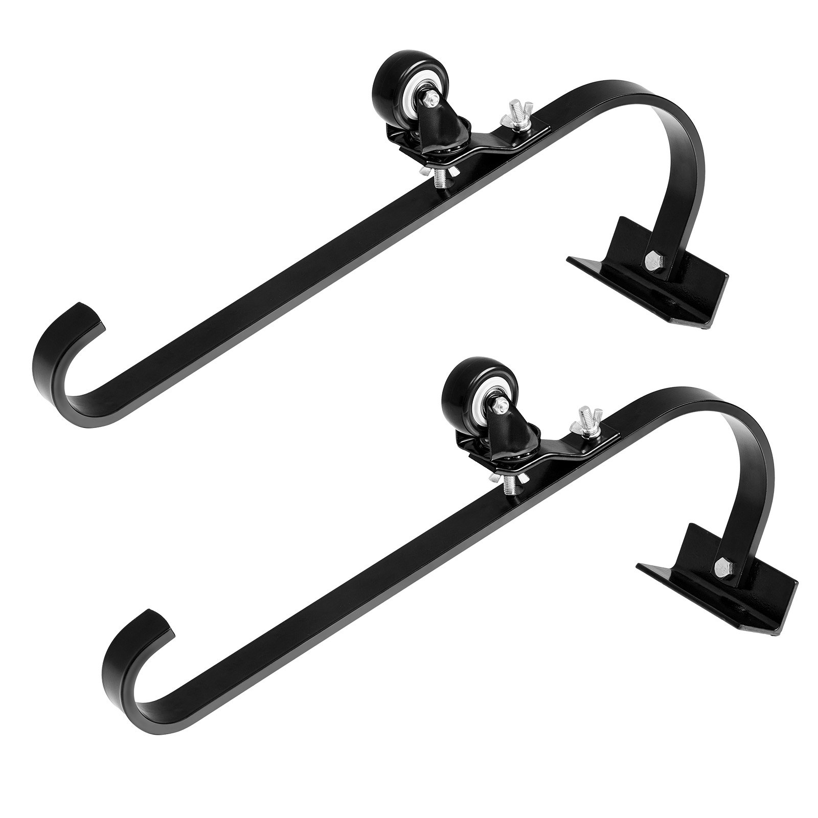 VEVOR Ladder Roof Hook, 2 Pack with Fixed Wheel & Swivel Bar, Wheel Heavy Duty Steel Ladder Stabilizer, Roof Ridge Extension for Damage Prevention, 600 lbs Weight Rating, Easy to Access Steep Roofs