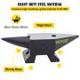 VEVOR Cast Steel Anvil, 22 Lbs(10kg) Single Horn Anvil with Large Countertop and Stable Base, High Hardness Rugged Round Horn Anvil Blacksmith, for Bending, Shaping