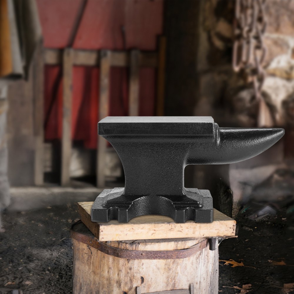 VEVOR Cast Iron Anvil, 25 Lbs(11kg) Single Horn Anvil with 6.8 x 3.5 inch Countertop and Stable Base, High Hardness Rugged Round Horn Anvil Blacksmith, for Bending, Shaping