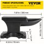 VEVOR Iron Anvil Blacksmith Single Beck Rugged Cast Iron Heavy-duty 25 LBS (11KG)
