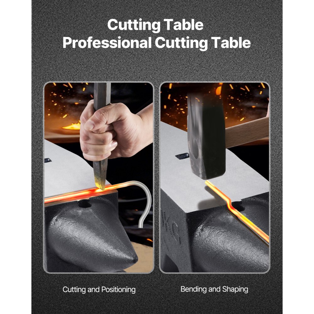 VEVOR Cast Iron Anvil, 88 Lbs(40kg) Single Horn Anvil with Large Countertop and Stable Base, High Hardness Rugged Round Horn Anvil Blacksmith, for Bending, Shaping