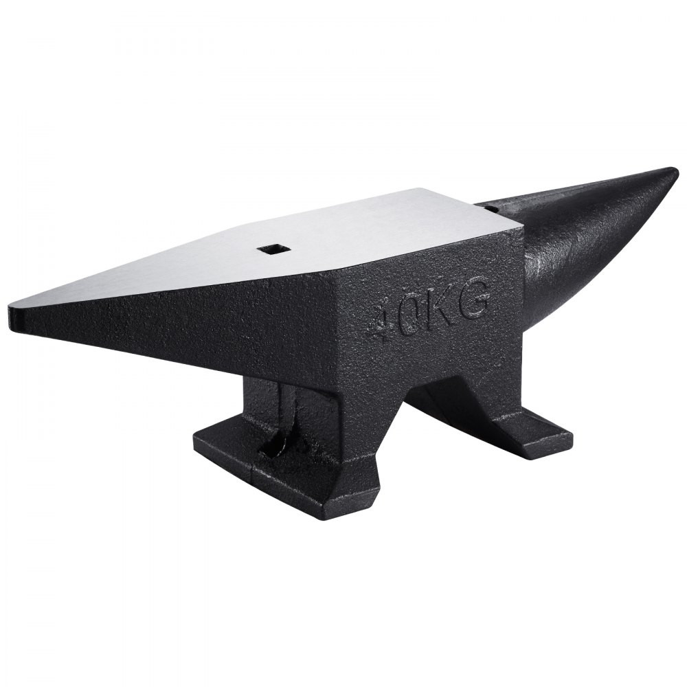 VEVOR Cast Iron Anvil, 86 Lbs Single Horn Anvil with Large Countertop and Stable Base, High Hardness Rugged Round Horn Anvil Blacksmith, for Bending, Shaping