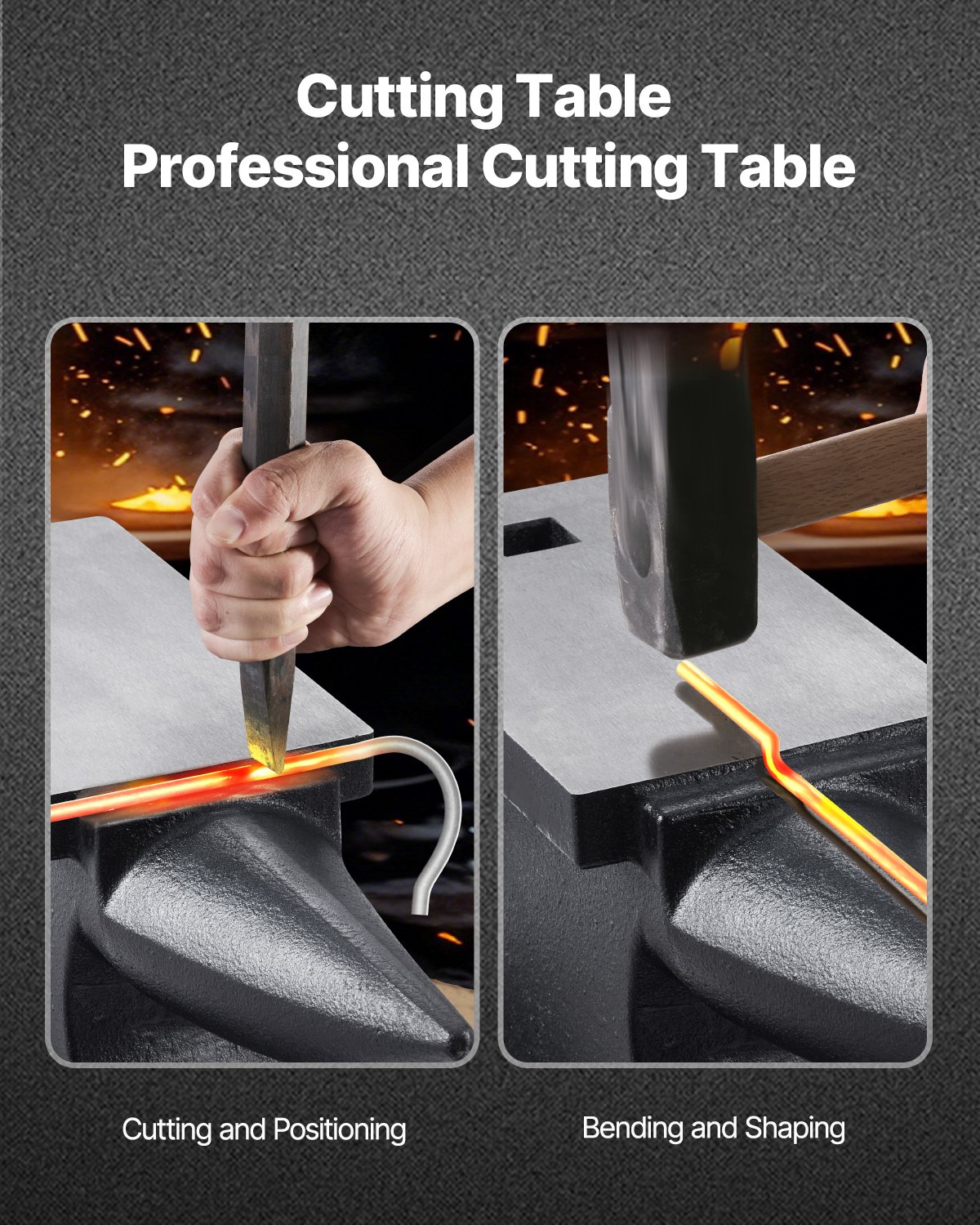 VEVOR Cast Iron Anvil, 100 Lbs/45kg Single Horn Anvil, with 10.4 x 5 in Countertop and Stable Base, High Hardness Rugged Round Horn Anvil Blacksmith, for Shaping, Bending, Twisting