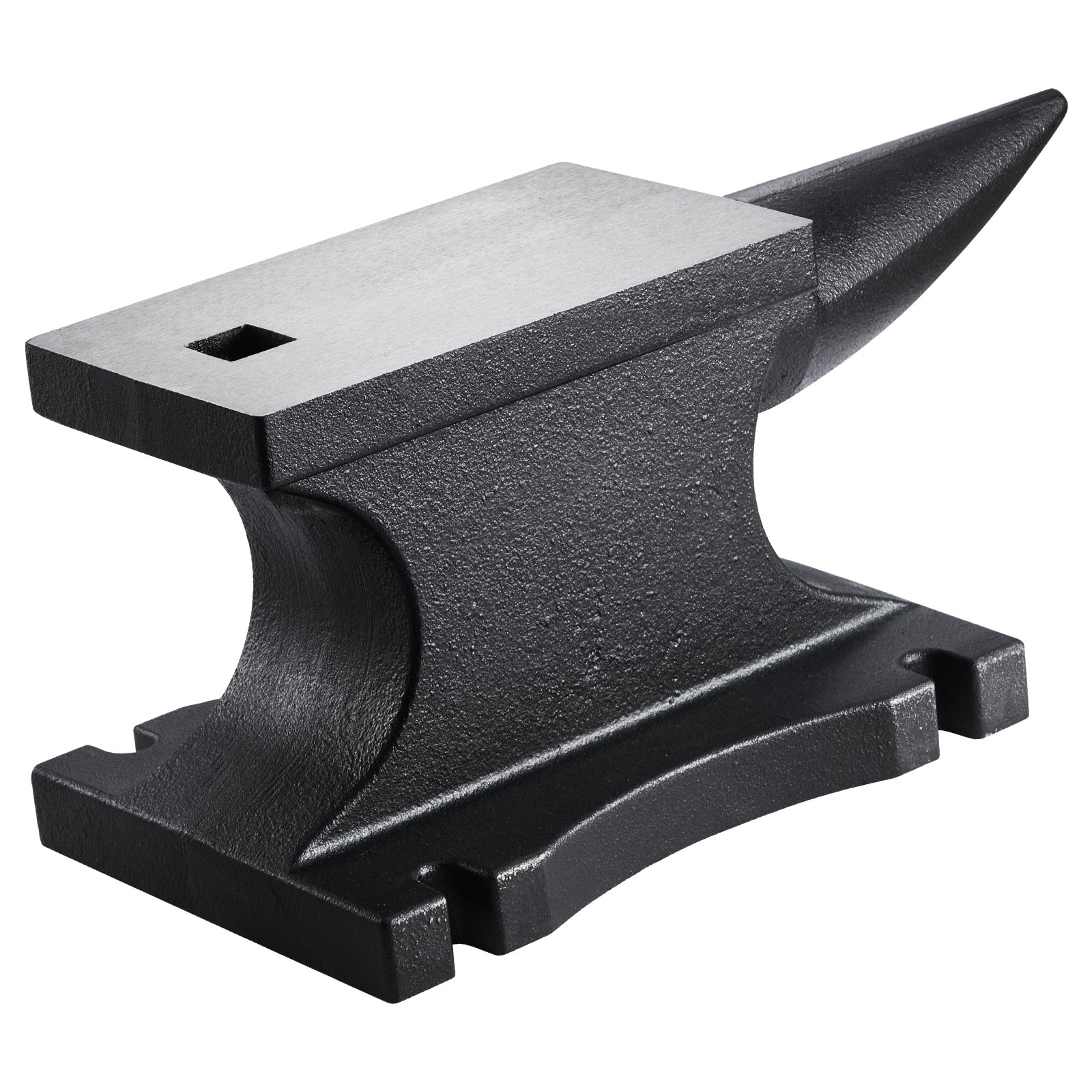VEVOR Cast Iron Anvil, 100 Lbs/45kg Single Horn Anvil, with 10.4 x 5 in Countertop and Stable Base, High Hardness Rugged Round Horn Anvil Blacksmith, for Shaping, Bending, Twisting