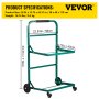VEVOR Steel Recycling Cart, 220 lbs Load Capacity 22.8 x 15.7 Inch, 4 Wheels Moving Bin Cart, Easy Assembly & Weatherproof, Well-Built Frame-Type for Simple Recycle Bin and Recycle Caddy, Green