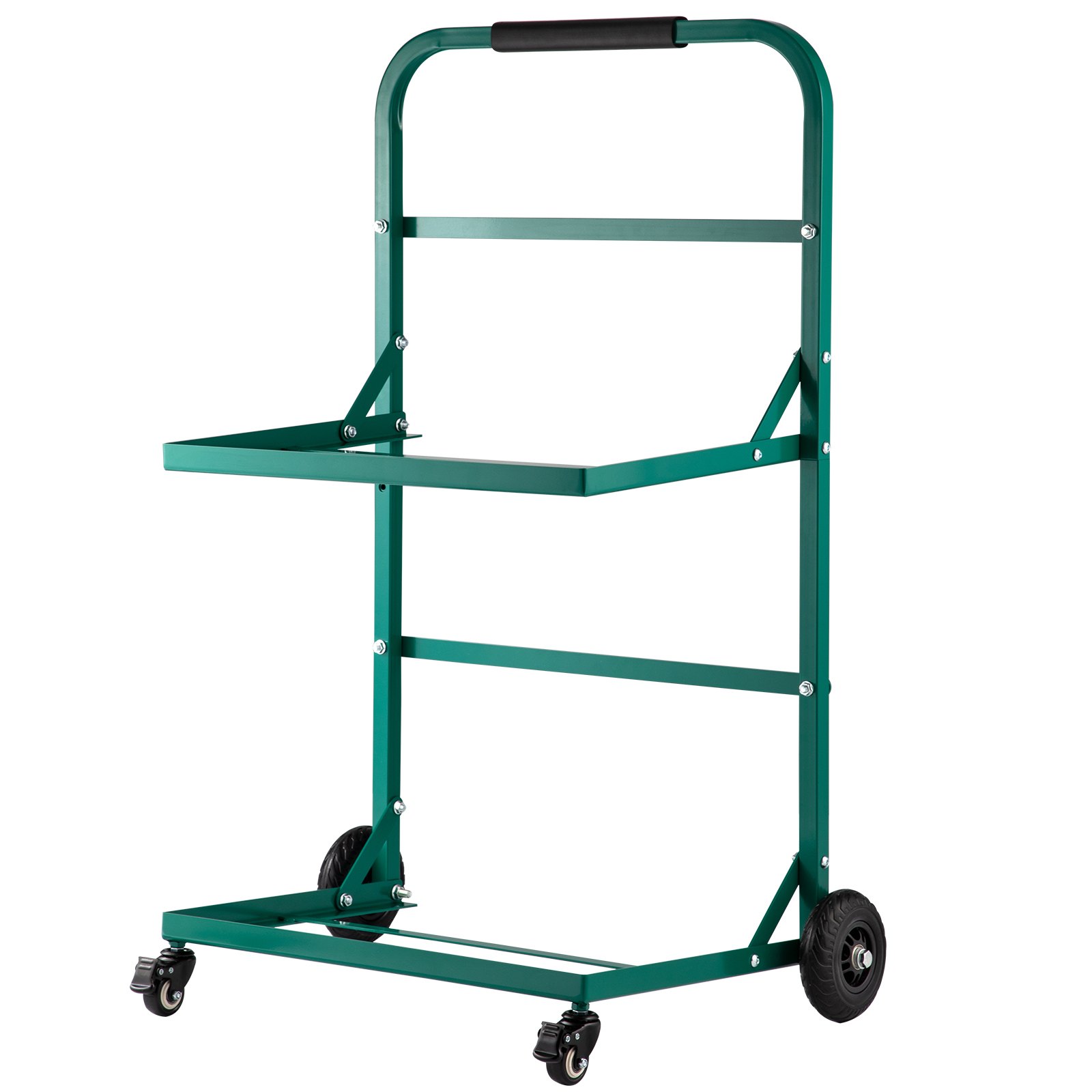 VEVOR Steel Recycling Cart, 220 lbs Load Capacity 22.8 x 15.7 Inch, 4 Wheels Moving Bin Cart, Easy Assembly & Weatherproof, Well-Built Frame-Type for Simple Recycle Bin and Recycle Caddy, Green