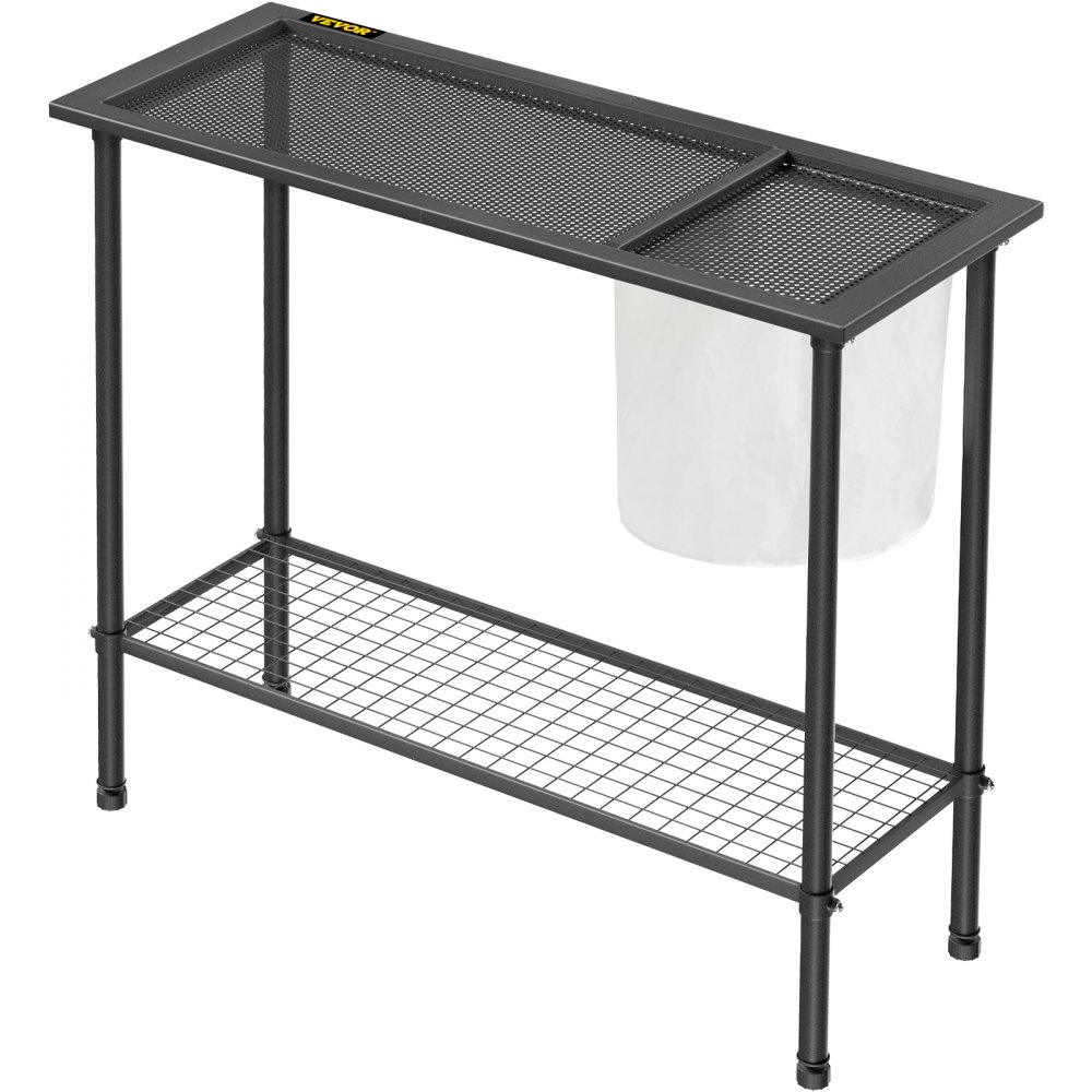 Base de mesa plegable de metal, forma rectangular con largo 116 cm..