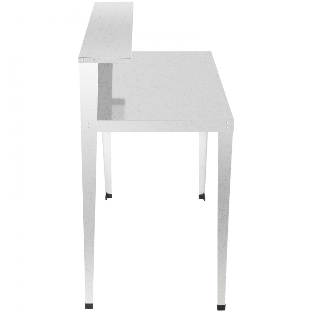 VEVOR Potting Bench, 44L x 24W x 44H in, Weathering Steel Outdoor Workstation with Rubber Feet, Multi-use Double Layers Gardening Table for Greenhouse, Patio, Porch, Backyard, Silver