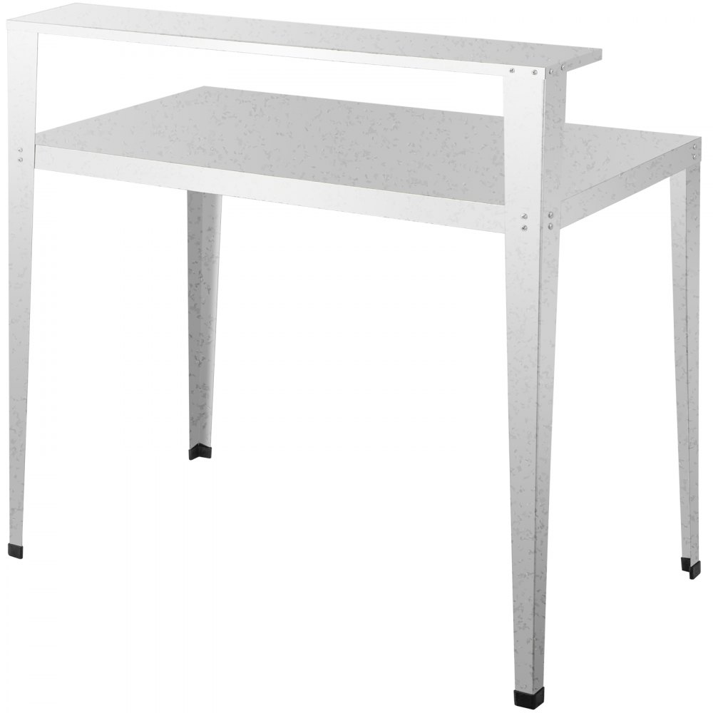 VEVOR Potting Bench, 44L x 24W x 44H in, Weathering Steel Outdoor Workstation with Rubber Feet, Multi-use Double Layers Gardening Table for Greenhouse, Patio, Porch, Backyard, Silver