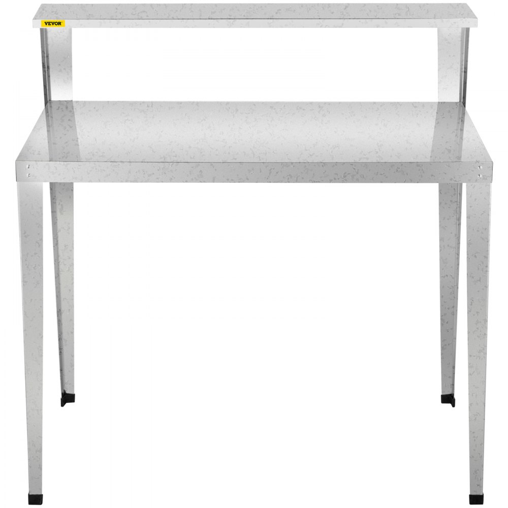VEVOR Potting Bench, 44L x 24W x 44H in, Weathering Steel Outdoor Workstation with Rubber Feet, Multi-use Double Layers Gardening Table for Greenhouse, Patio, Porch, Backyard, Silver