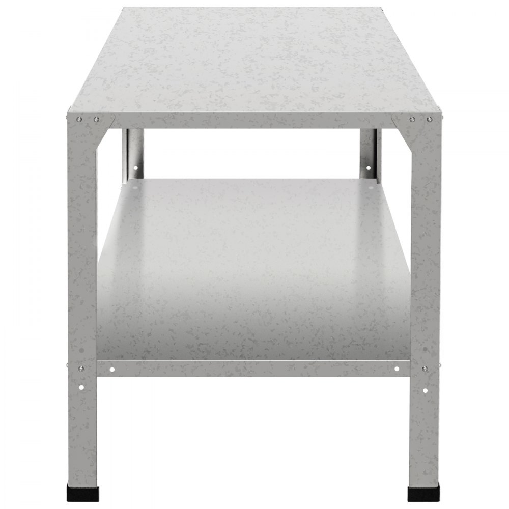VEVOR Potting Bench, 20"L x 46"W x 32"H, Weathering Steel Outdoor Workstation Table with Adjustable Shelf, Multi-use Gardening Bench for Greenhouse, Patio, Porch, Backyard, Silver