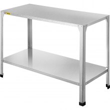 VEVOR Potting Bench, 20"L x 46"W x 32"H, Weathering Steel Outdoor Workstation Table with Adjustable Shelf, Multi-use Gardening Bench for Greenhouse, Patio, Porch, Backyard, Silver
