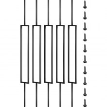 VEVOR Lot de 10 balustres de terrasse en métal, balustre d'escalier de 111,8 x 1,3 cm avec vis, rampe de terrasse en fer pour terrasse en bois et composite, balustre noir élégant pour escalier extérieur, porche