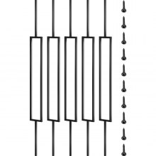VEVOR Deck Balusters, 10 Pack Metal Deck Spindles, 44\"x0.5\" Staircase Baluster with Screws, Iron Deck Railing for Wood and Composite Deck, Stylish Black Baluster for Outdoor Stair Deck Porch