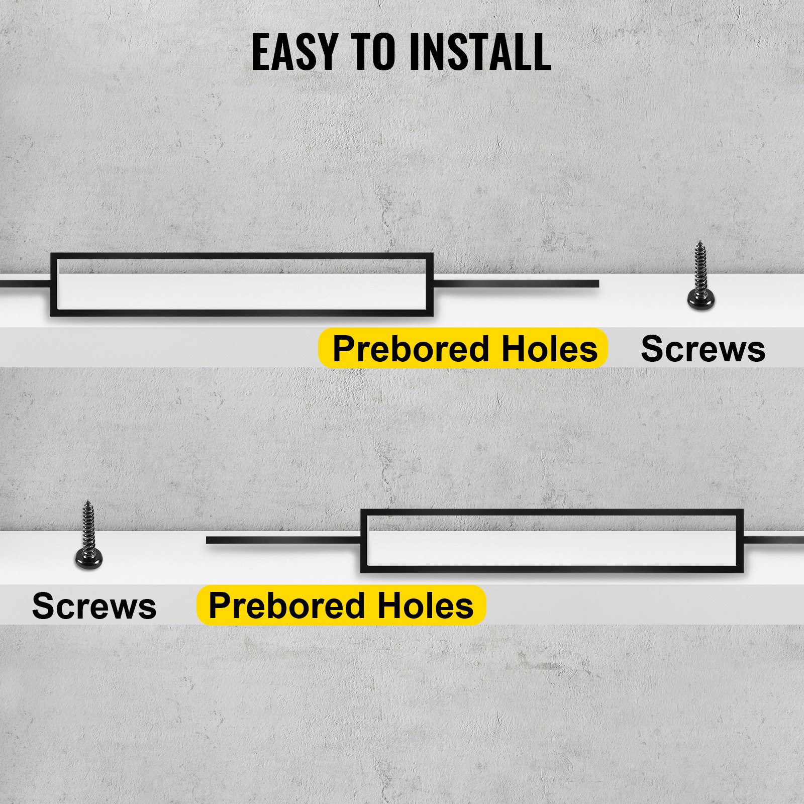 VEVOR Deck Balusters, 10 Pack Metal Deck Spindles, 44\"x0.5\" Staircase Baluster with Screws, Iron Deck Railing for Wood and Composite Deck, Stylish Black Baluster for Outdoor Stair Deck Porch