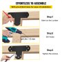 VEVOR T Bracket, 152.4x152.4mm, 8 PCs Black Powder-coated T Mending Plate, 16 Gauge Steel T-shaped Tie Flat Connector with Screws Set, Post to Beam Bracket for Repair Wood Furniture