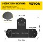 VEVOR T Bracket, 6'' x 6'', 8 PCs Black Powder-coated T Mending Plate, 16 Gauge Steel T-shaped Tie Flat Connector with Screws Set, Post to Beam Bracket for Repair Wood Furniture