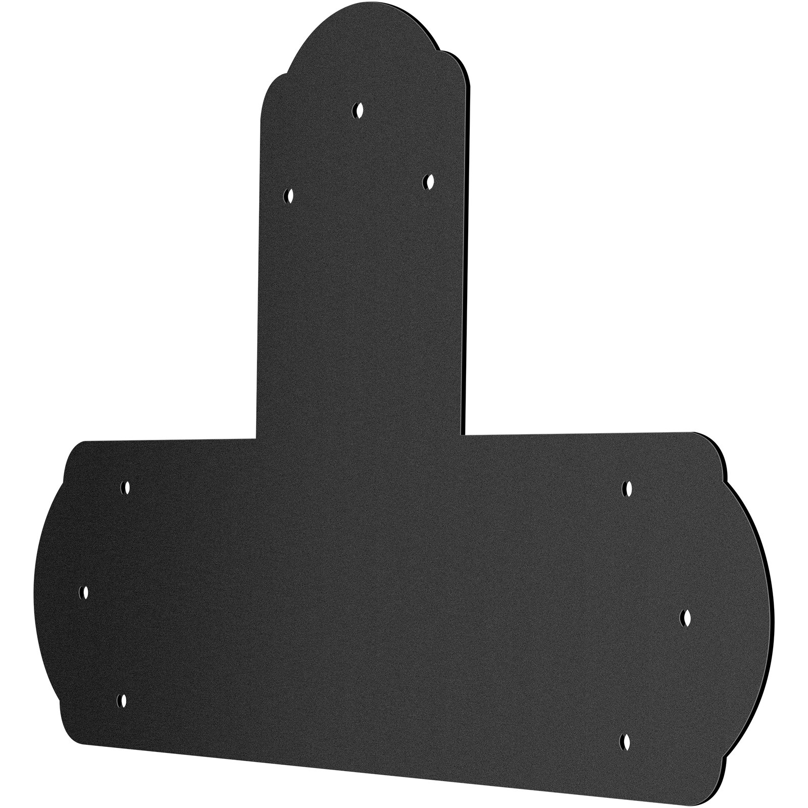 VEVOR T Bracket, 152.4x152.4mm, 8 PCs Black Powder-coated T Mending Plate, 16 Gauge Steel T-shaped Tie Flat Connector with Screws Set, Post to Beam Bracket for Repair Wood Furniture