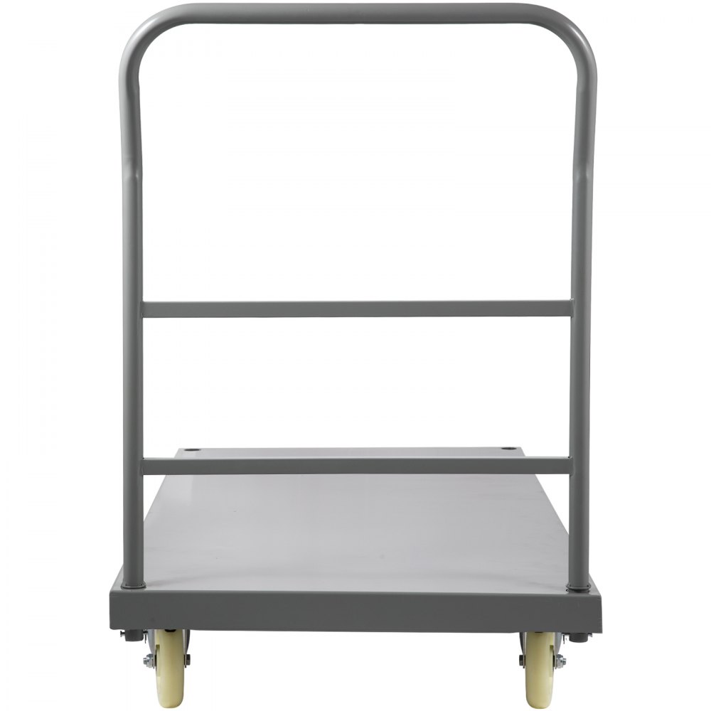 VEVOR Platform Truck, 907.2 kg Capacity Steel flatbed Cart, 119.4 cm Length x 61 cm Width x 81.3 cm Height Flat Dolly, Hand Trucks with 12.7 cm Nylon Casters, Heavy-Duty Utility Push Carts for Luggage Moving