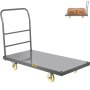 VEVOR Platform Truck, 2000 lbs Capacity Steel Flatbed Cart, 47\" Length x 24\" Width x 32\" Height Flat Dolly, Hand Trucks with 5\" Nylon Casters, Heavy-Duty Utility Push Carts for Luggage Moving