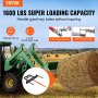 VEVOR 39" Hay Spear, Bale Spears 1600lbs Loading Capacity, Skid Steer Loader Tractor Bucket Attachment with 2pcs 17,5" Stabilizer Spears and 60" Chain, Quick Attach Spike Forks