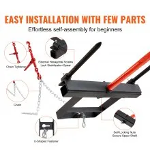 VEVOR 39" Hay Spear, Bale Spears 1600lbs Loading Capacity, Skid Steer Loader Tractor Bucket Attachment with 2pcs 17.5" Stabilizer Spears and 60" Chain, Quick Attach Spike Forks