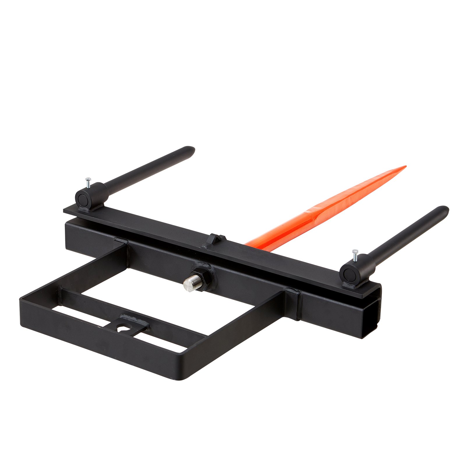 VEVOR 39" Hay Spear, Bale Spears 1600lbs Loading Capacity, Skid Steer Loader Tractor Bucket Attachment with 2pcs 17.5" Stabilizer Spears and 60" Chain, Quick Attach Spike Forks