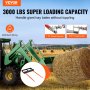 VEVOR 49" Hay Spear, Bale Spears 1360kg Loading Capacity, Skid Steer Loader Tractor Bucket Attachment with 2pcs 17.5" Stabilizer Spears and 60" Chain, Quick Attach Spike Forks