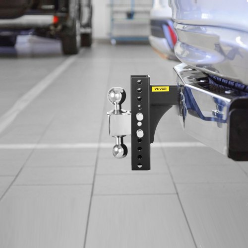 VEVOR Adjustable Trailer Hitch, 8" Rise & Drop Hitch Ball Mount 2" Receiver Solid Tube 22,000 LBS Rating, 2 and 2-5/16 Inch Stainless Steel Balls w/ Key Lock, for Automotive Trucks Trailers Towing