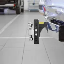 VEVOR Adjustable Trailer Hitch, 8" Rise & Drop Hitch Ball Mount 2" Receiver 14,000 LBS Rating, 2 and 2-5/16 Inch Stainless Steel Balls w/ Key Lock, for Automotive Trucks Trailers Towing