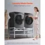 VEVOR Washing Machine Stand, 1230x635 mm Washer Laundry Pedestal, 267 kg Load Capacity Washer And Dryer Pedestal Base with Double Trays, 4 Adjustable Feet for Lifting Washing Machines, Carbon Steel