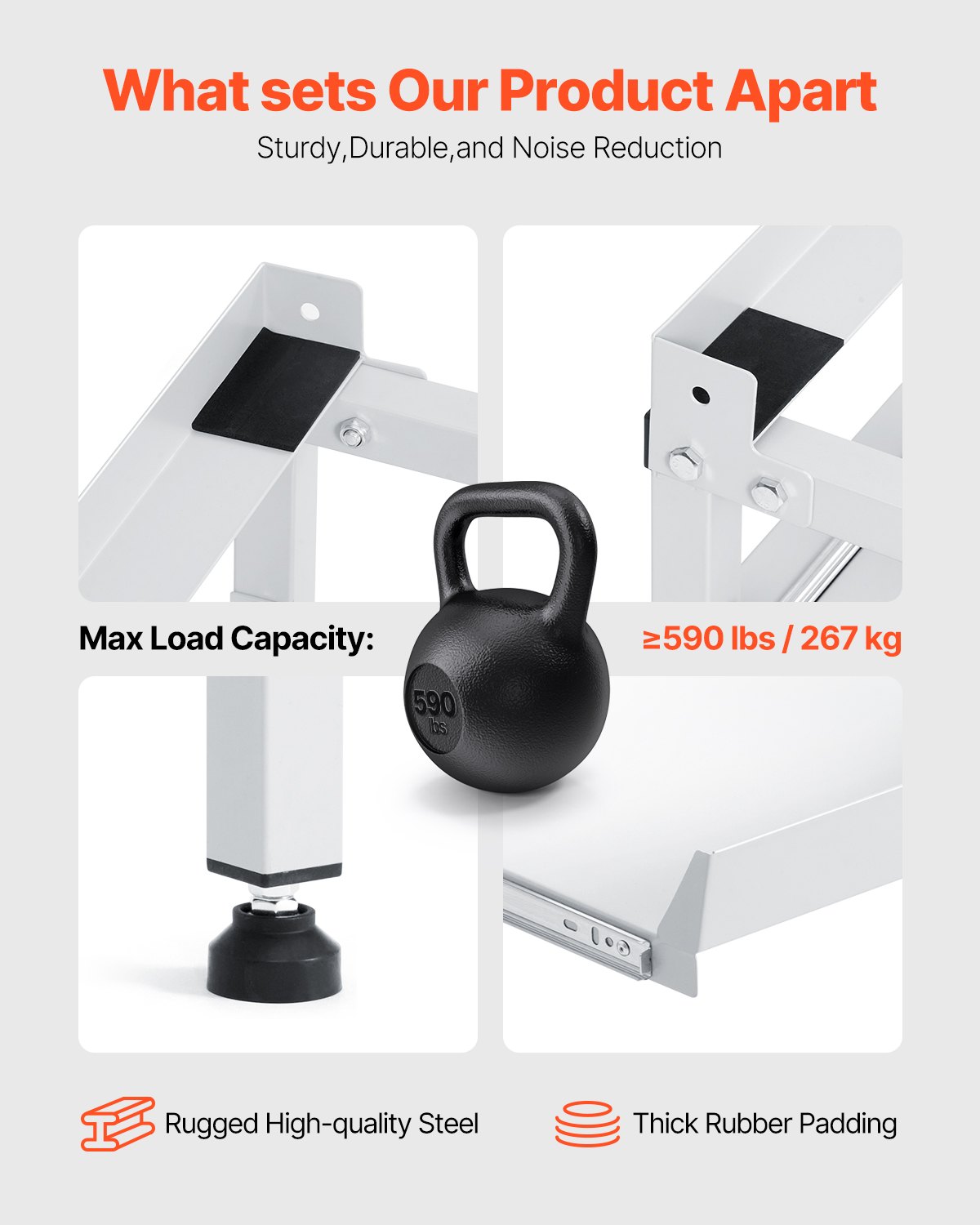 VEVOR Washing Machine Stand, 1230x635 mm Washer Laundry Pedestal, 267 kg Load Capacity Washer And Dryer Pedestal Base with Double Trays, 4 Adjustable Feet for Lifting Washing Machines, Carbon Steel