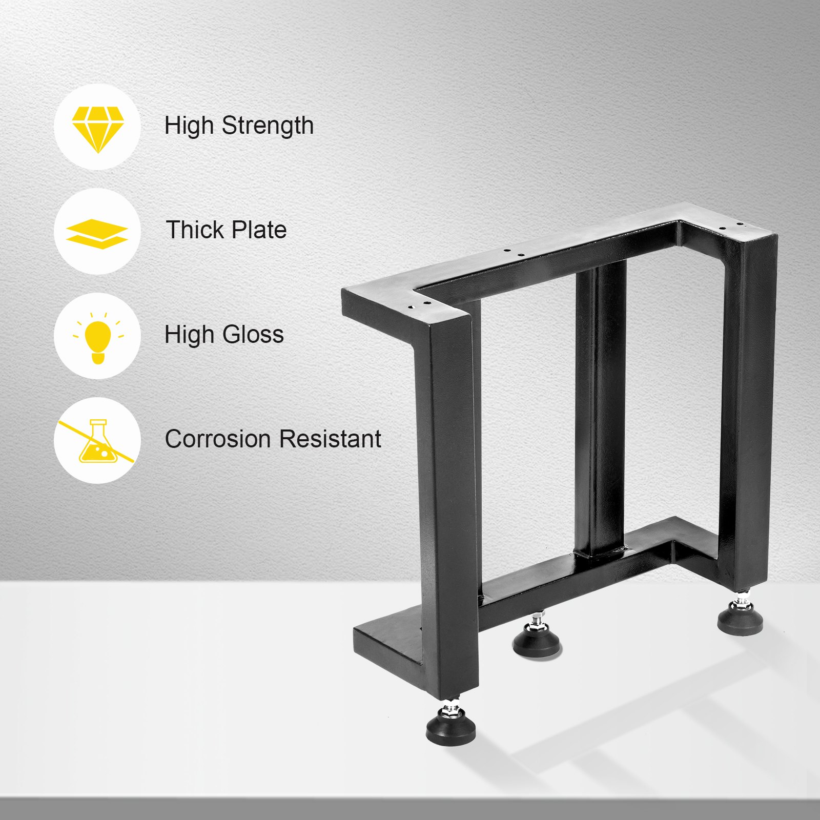 VEVOR Dining Table Legs Metal Table Legs 2PCS Heavy Duty Black Iron for DIY Desk